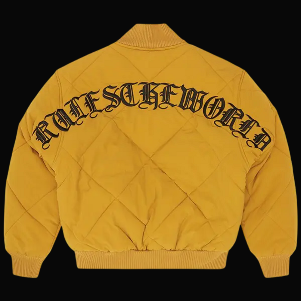 Corteiz Olde English Quilted Bomber Jacket 'Yellow'