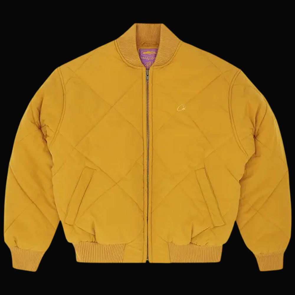 Corteiz Olde English Quilted Bomber Jacket 'Yellow'