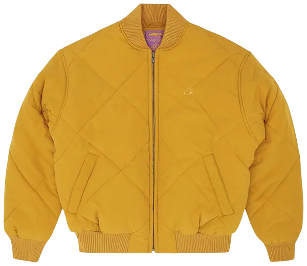 Corteiz Olde English Quilted Bomber Jacket 'Yellow'