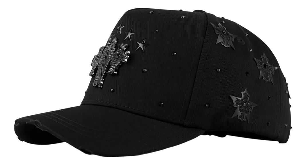 MZ Hats San Judas Chrome Crystal 'Black'