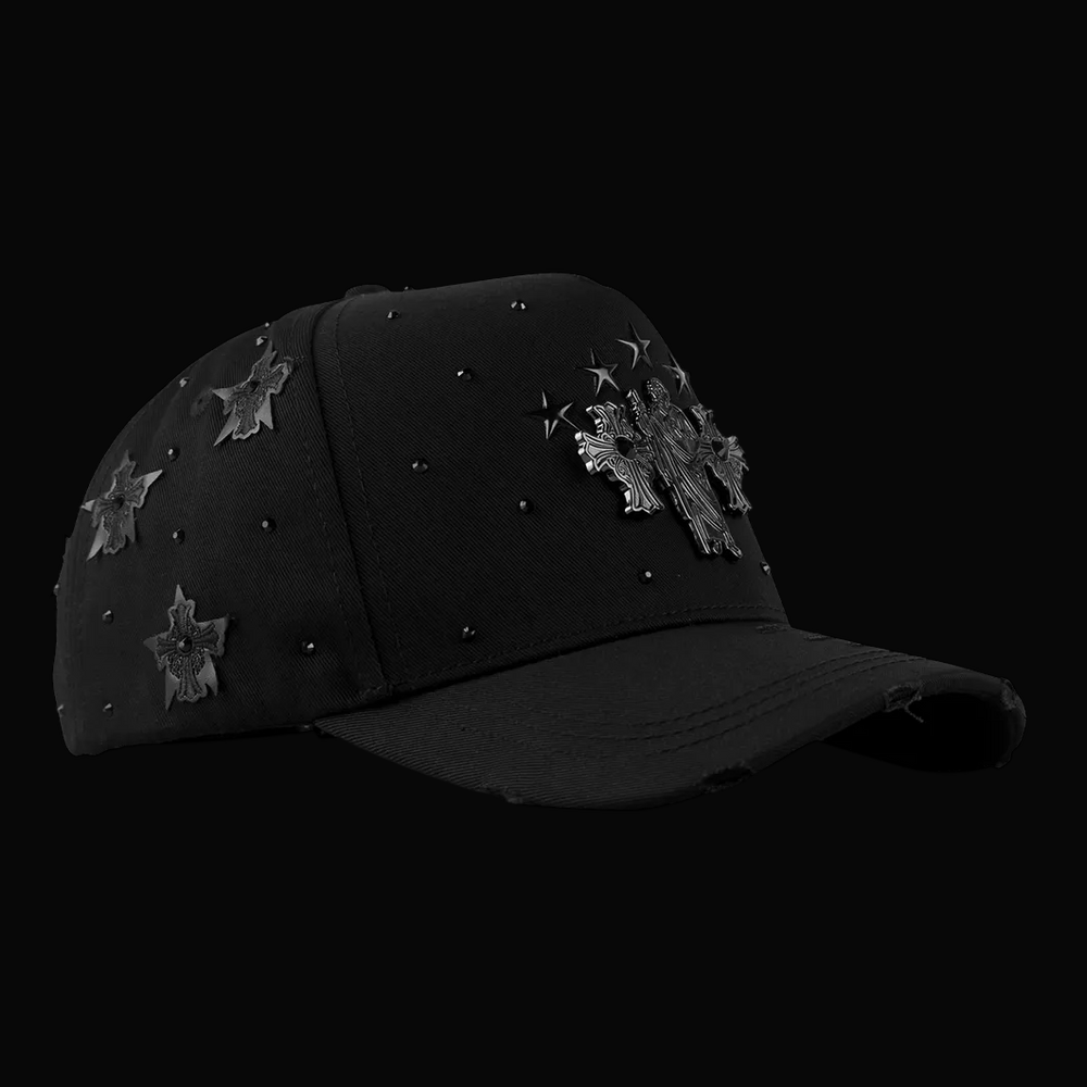MZ Hats San Judas Chrome Crystal 'Black'