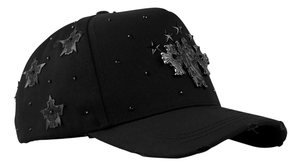 MZ Hats San Judas Chrome Crystal 'Black'