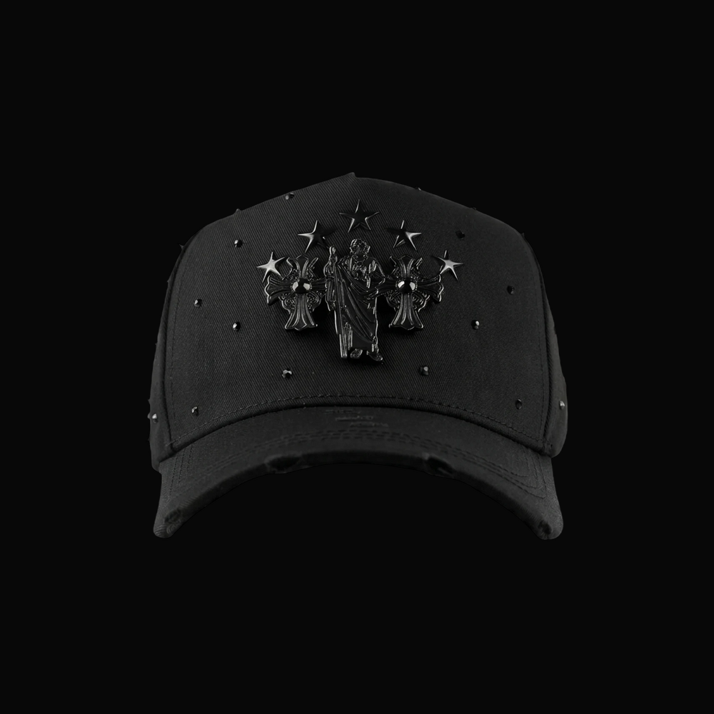 MZ Hats San Judas Chrome Crystal 'Black'