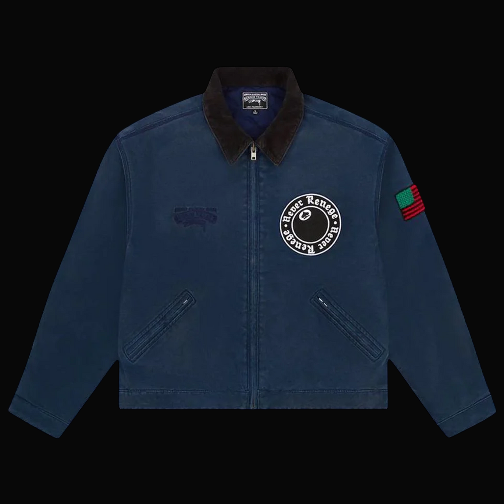 Stussy X Denim Tears Never Renege Canvas Work Jacket 'Navy'