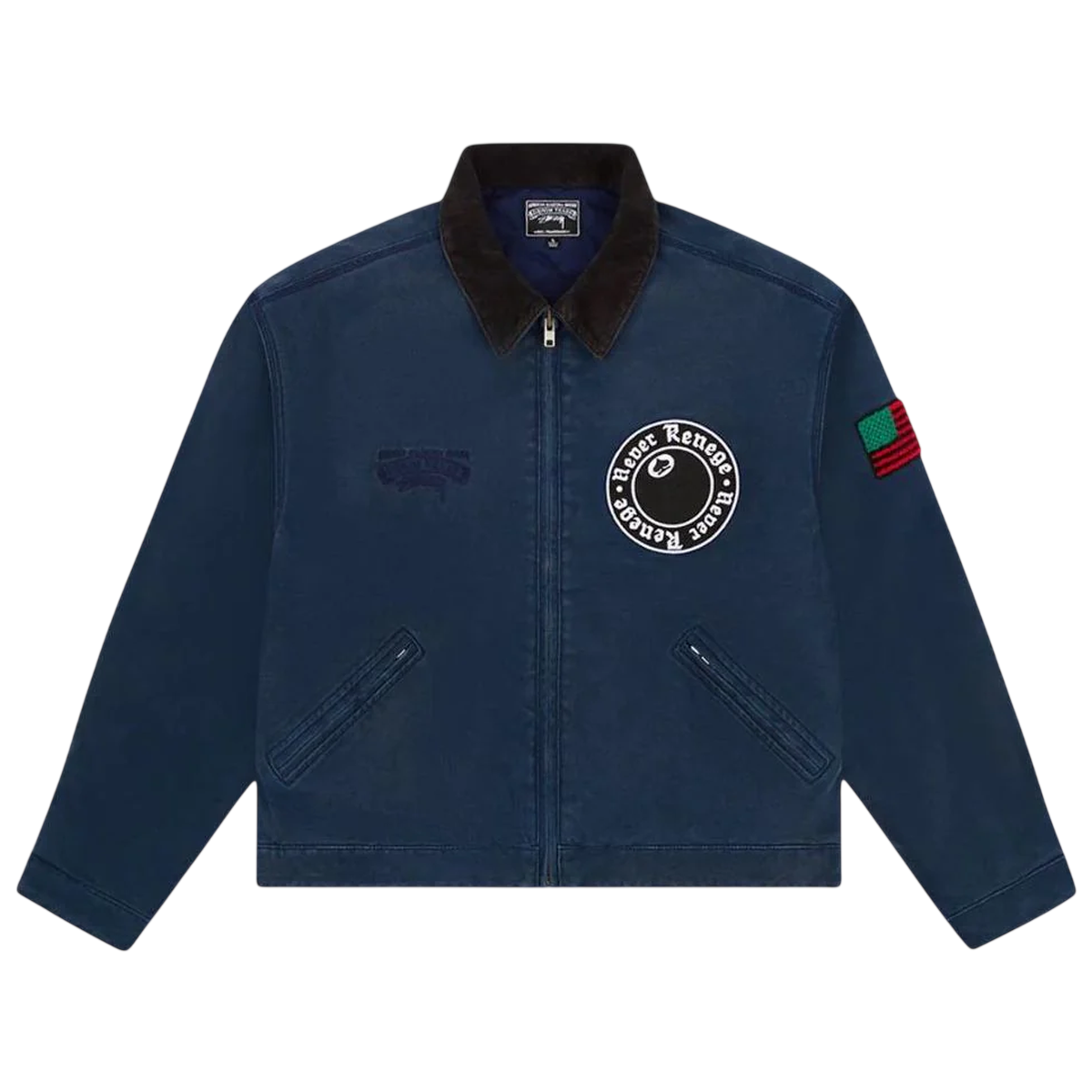 Stussy X Denim Tears Never Renege Canvas Work Jacket 'Navy'