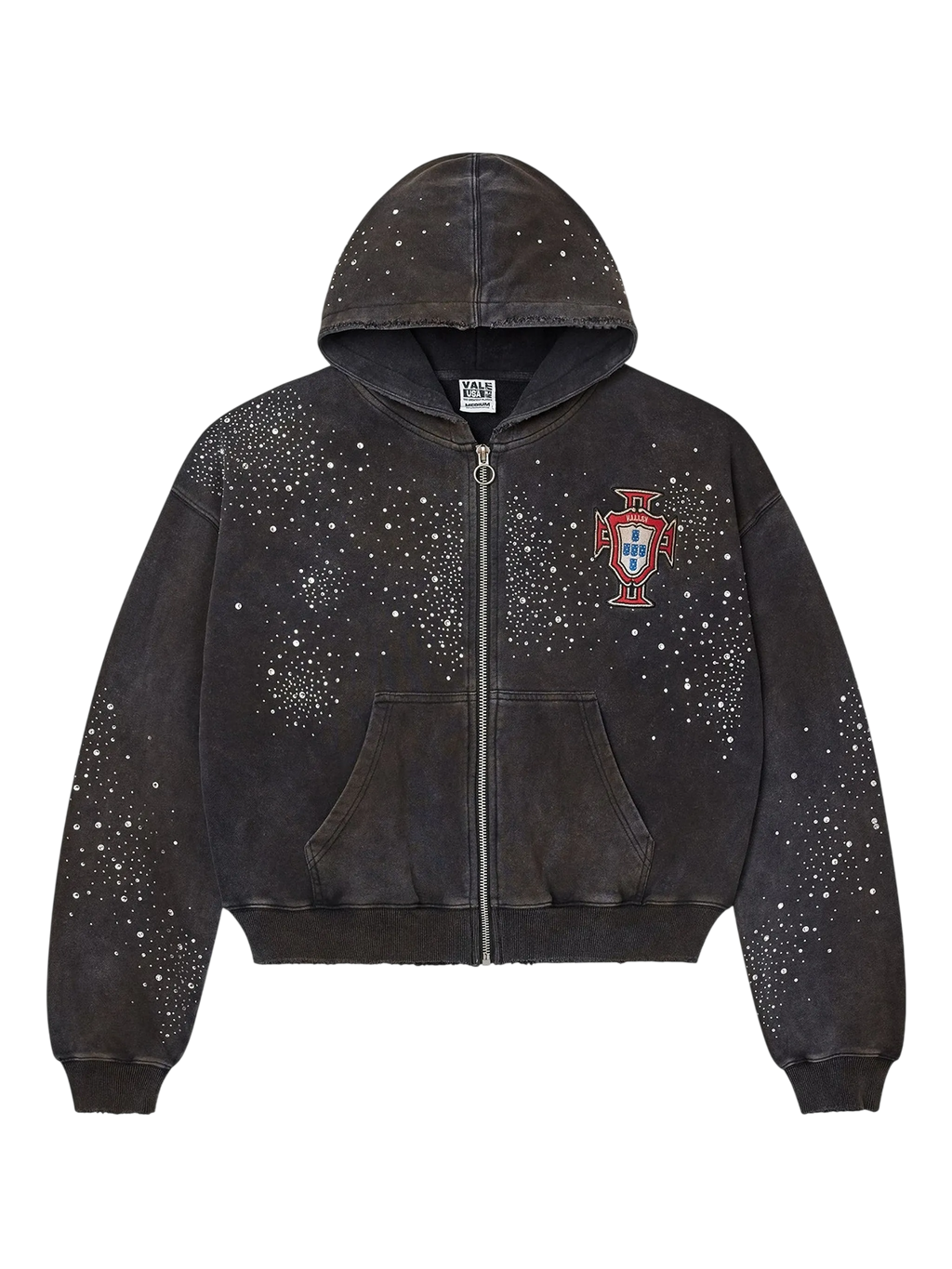 Vale Pluto Clustered Zip-Up Hoodie 'Black'