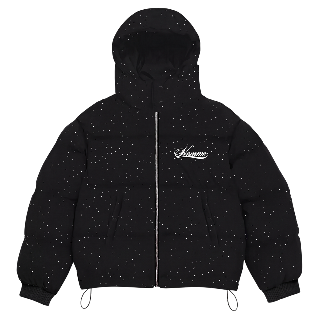 Homme Crystal Dot Puffer Jacket 'Black'