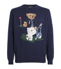 Ralph Lauren Cotton-Coolmax Golf Bear Sweater 'Navy'