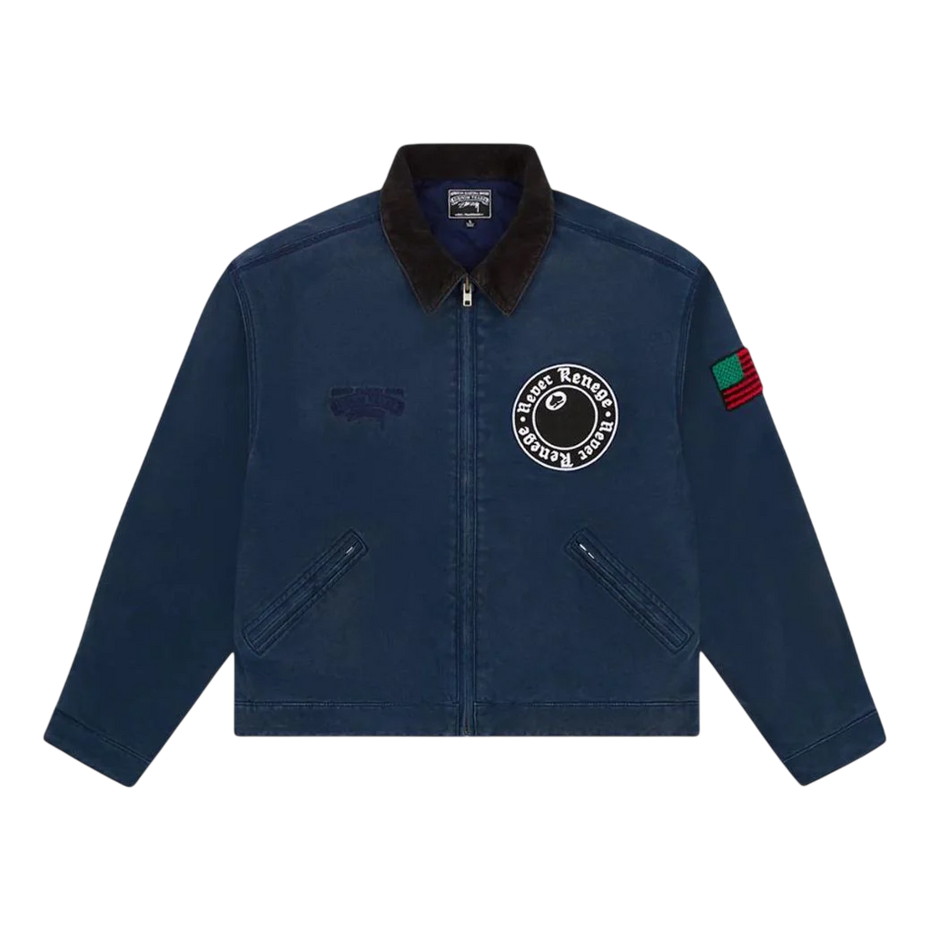 Stussy X Denim Tears Never Renege Canvas Work Jacket 'Navy'