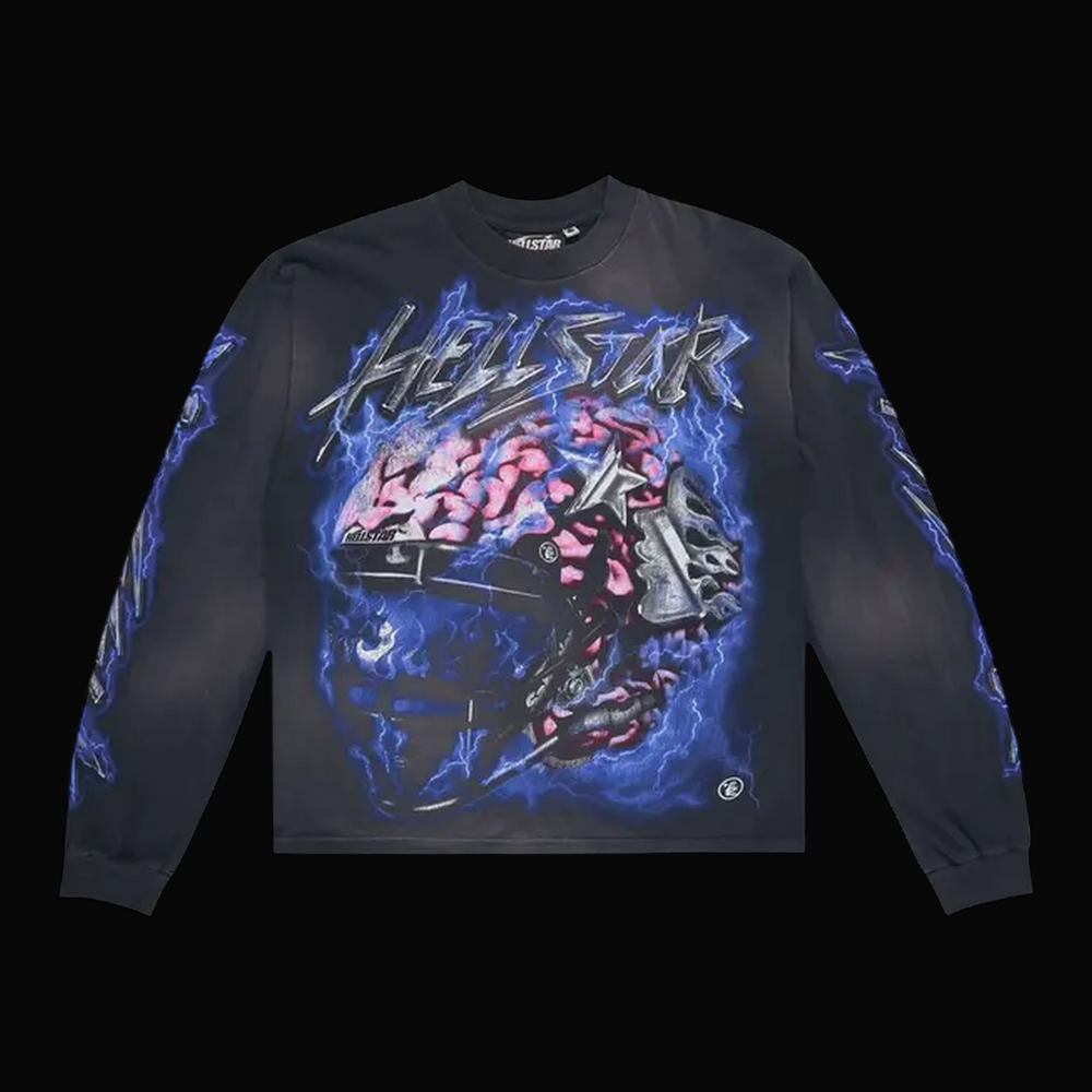Hellstar Powered By The Star Long-Sleeve T-Shirt 'Black/Purple'