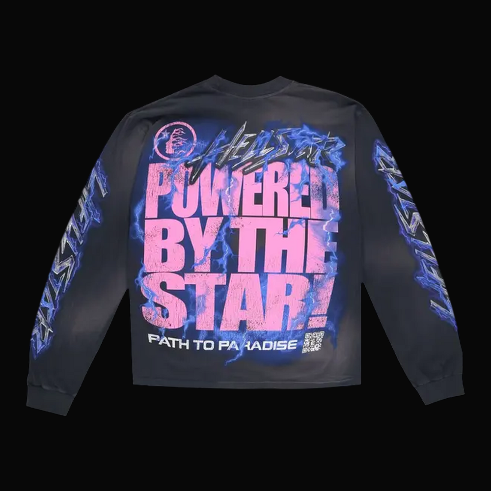 Hellstar Powered By The Star Long-Sleeve T-Shirt 'Black/Purple'