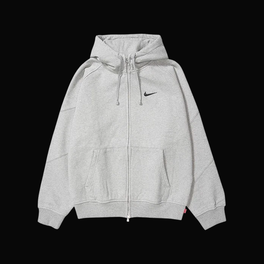 Supreme x Nike Zip Up Hooded Sweatshirt 'Heather Grey'